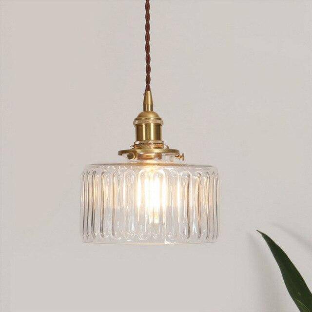 Suspension moderne LED métal et abat-jour en verre
