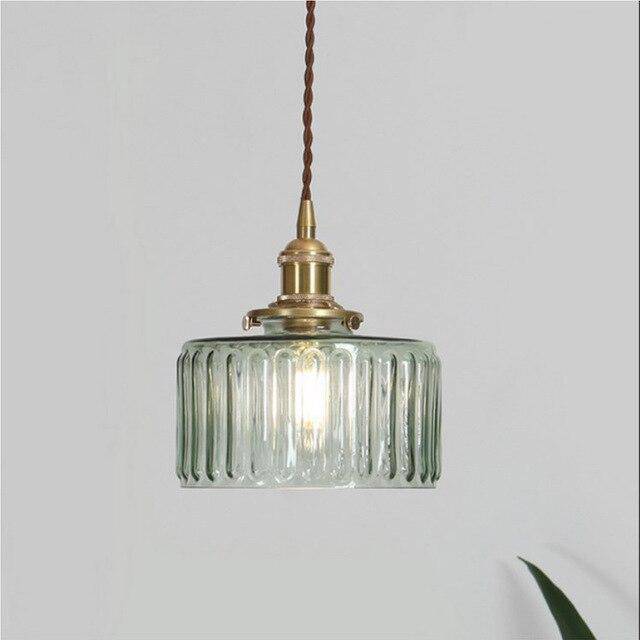 Suspension moderne LED métal et abat-jour en verre