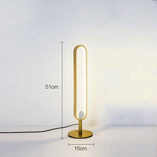 Lampe à poser design à LED avec anneau métal noir Loft