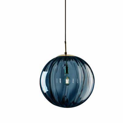 Suspension moderne LED en boule de verre colorée