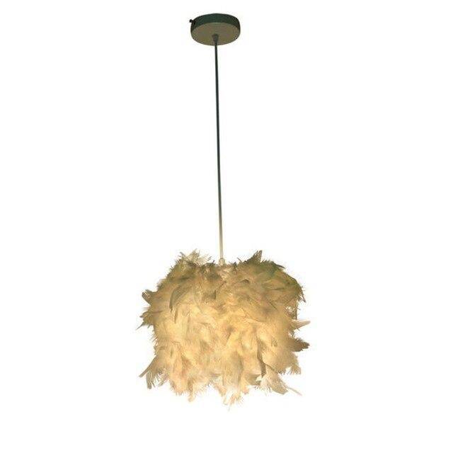 Suspension ronde LED en plumes Fairy