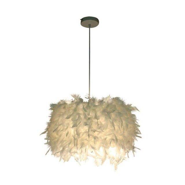 Suspension ronde LED en plumes Fairy