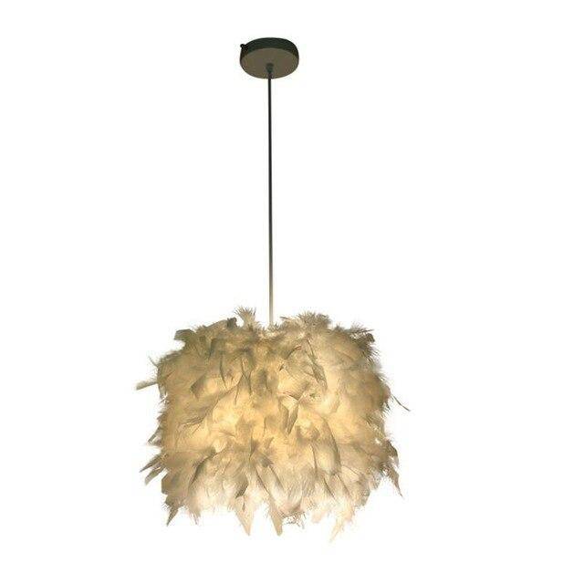 Suspension ronde LED en plumes Fairy