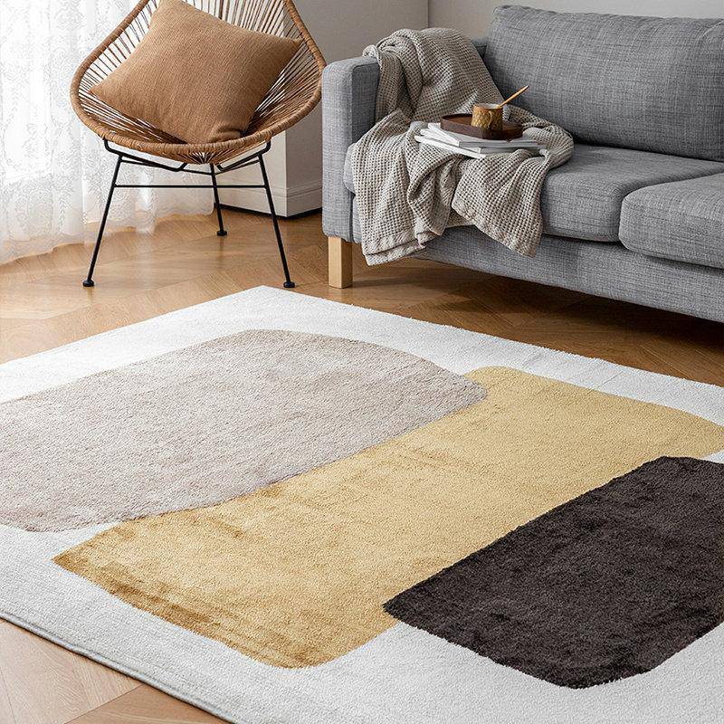 Tapis rectangle moderne beige et marron Starck A