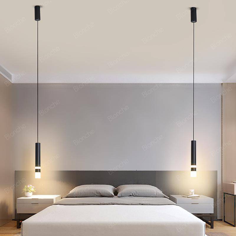 Suspension cylindrique design LED en metal noir Loft