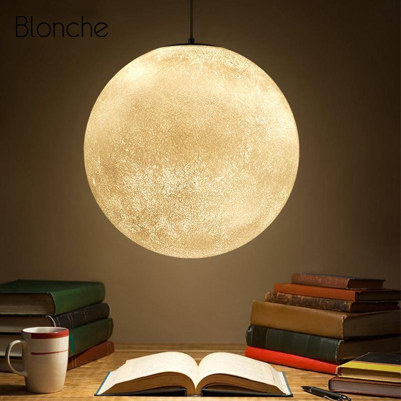 Suspension design LED en boule style Moon