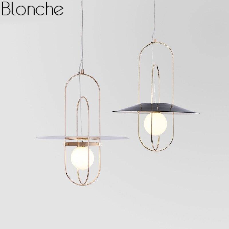 Suspension design LED avec anneaux en métal et verre Nordic