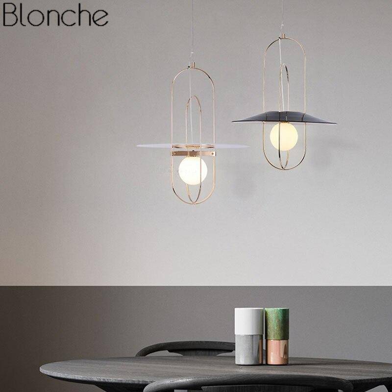 Suspension design LED avec anneaux en métal et verre Nordic