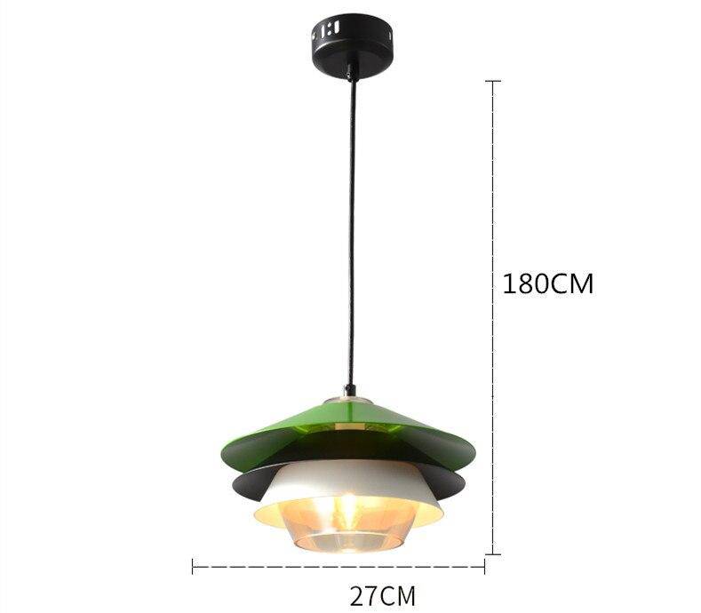 Suspension moderne LED avec abat-jour aluminium coloré Creative