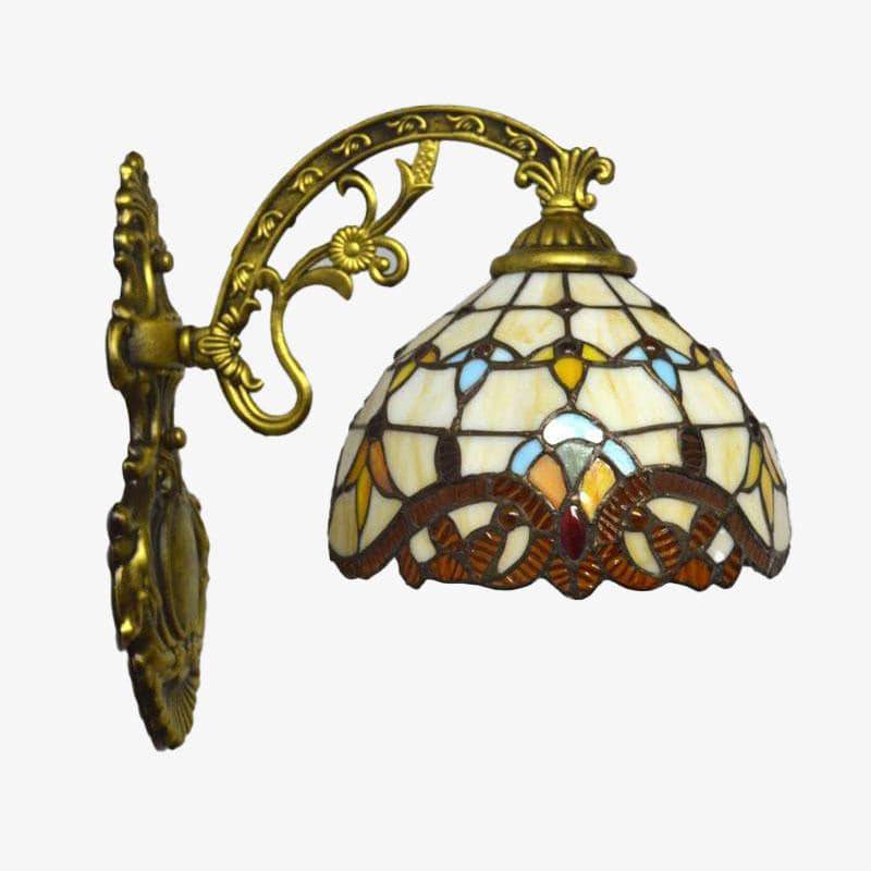 Applique murale rustique et antique avec vitraux Tiffany