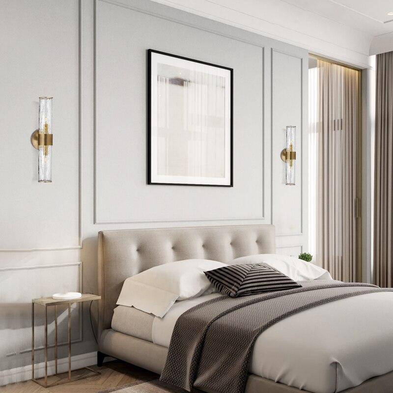 Applique murale moderne LED avec abat-jour cylindrique en verre