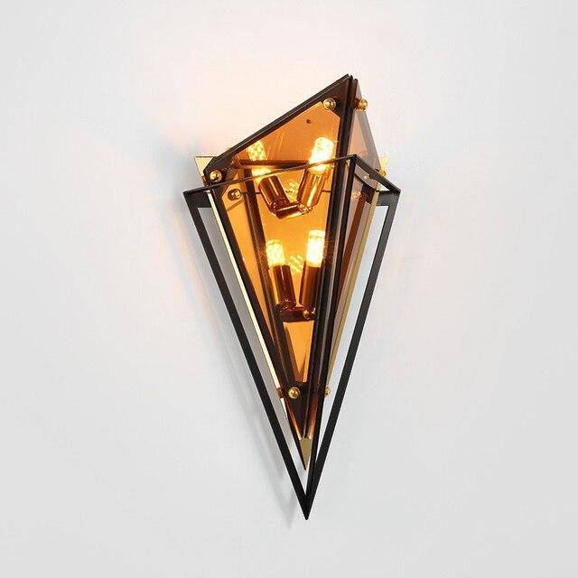 Applique murale design à LED en verre de formes triangulaires