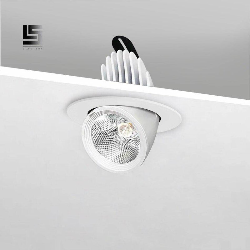 Spot rond à LED pivotable à 360° en aluminium blanc