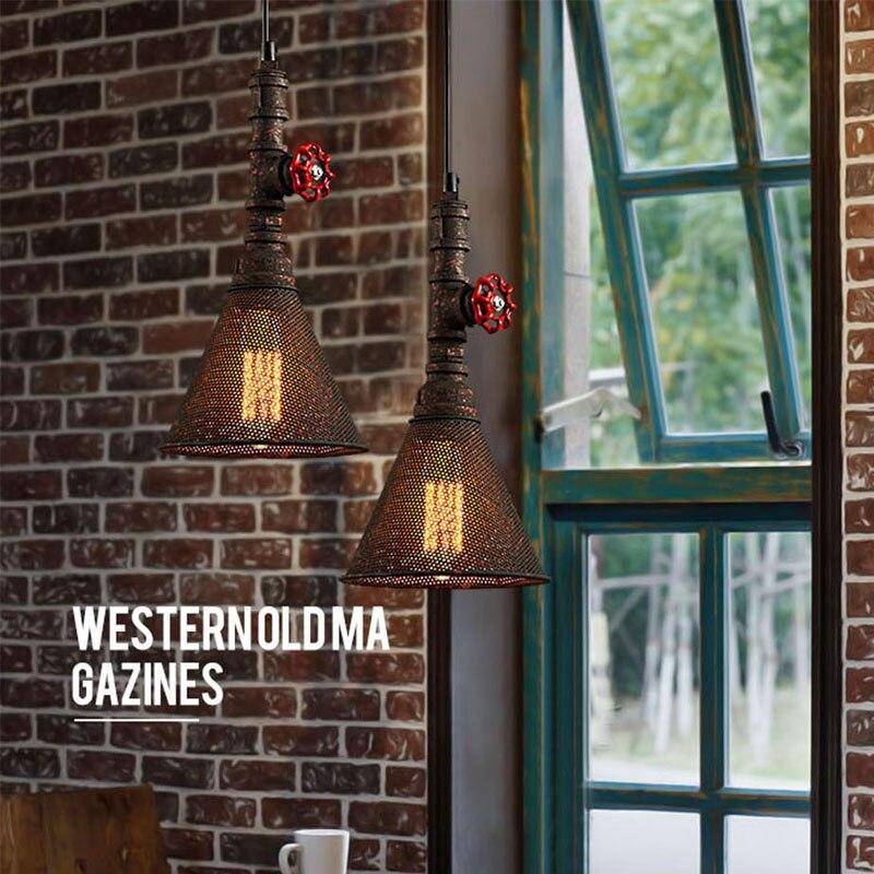 Suspension retro LED avec abat-jour métal conique industriel