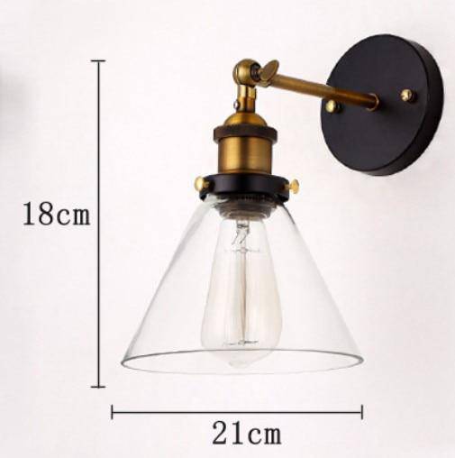 Applique murale LED vintage rustique en verre et doré