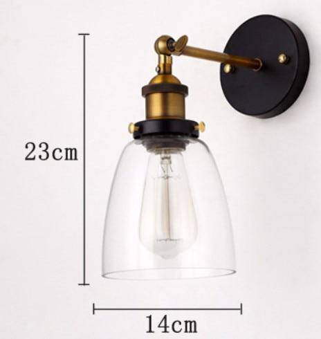 Applique murale LED vintage rustique en verre et doré