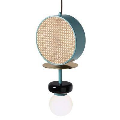 Suspension design à LED avec abat-jour disque en métal coloré