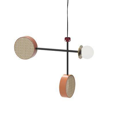Suspension design à LED avec abat-jour disque en métal coloré