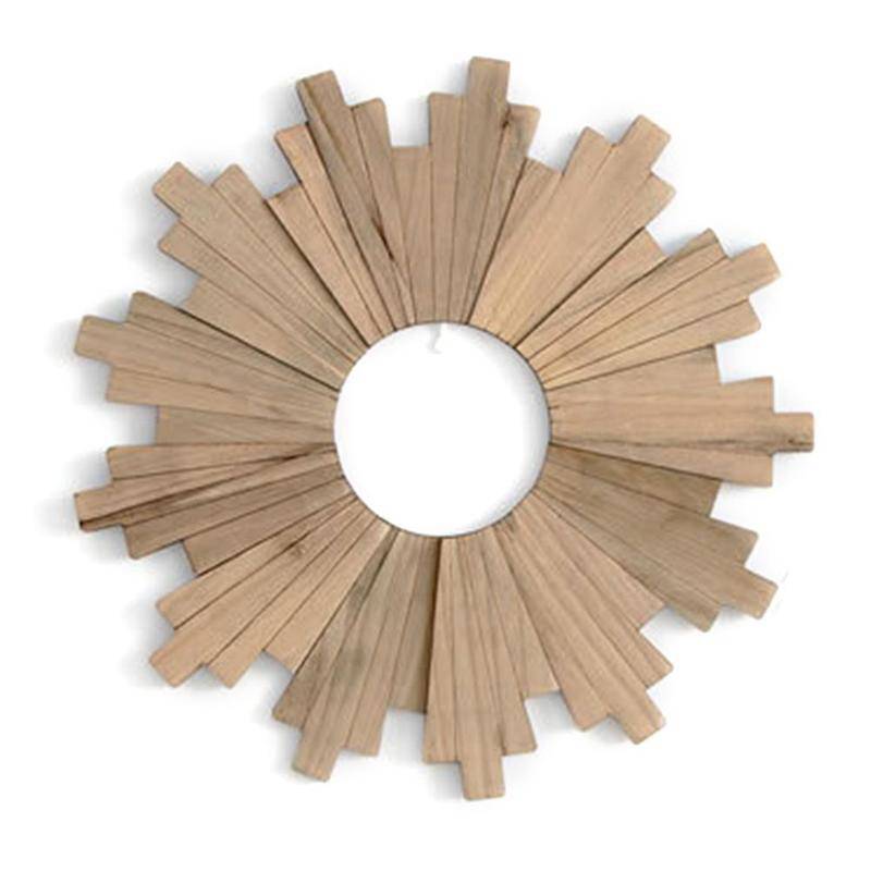 Grand miroir design en bois style Sun