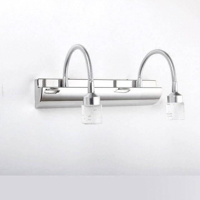 Applique murale LED pour miroir et salle de bain avec lampe dirigeable en verre