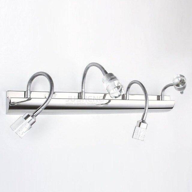Applique murale LED pour miroir et salle de bain avec lampe dirigeable en verre