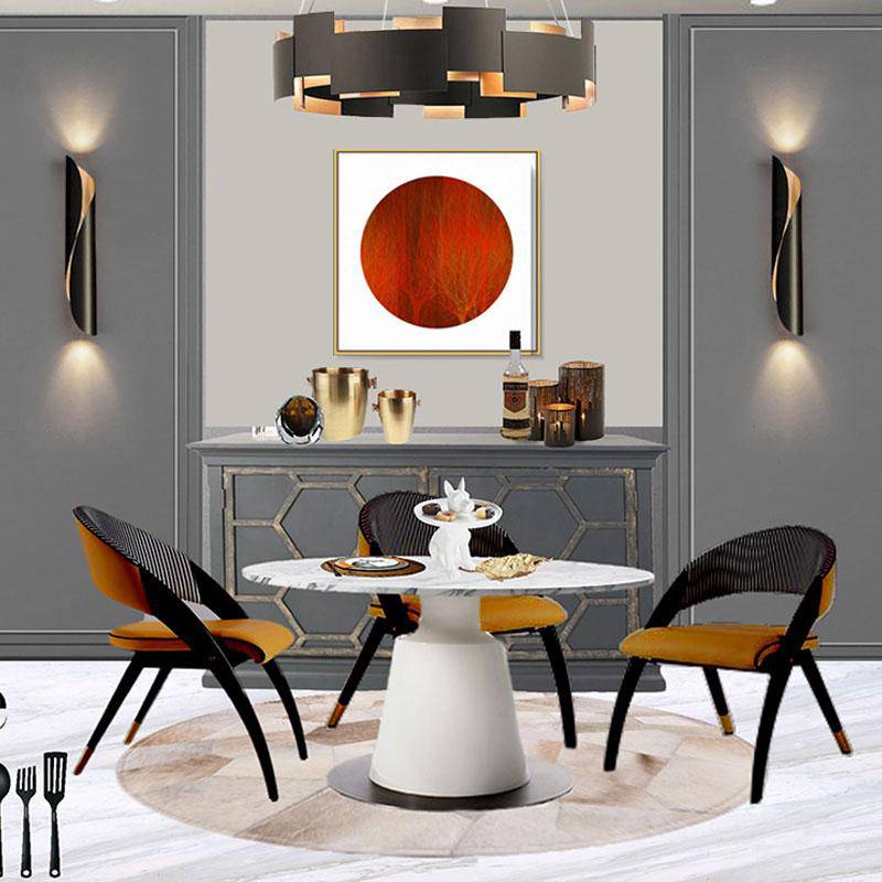 Suspension design LED aux courbes en métal Luxury