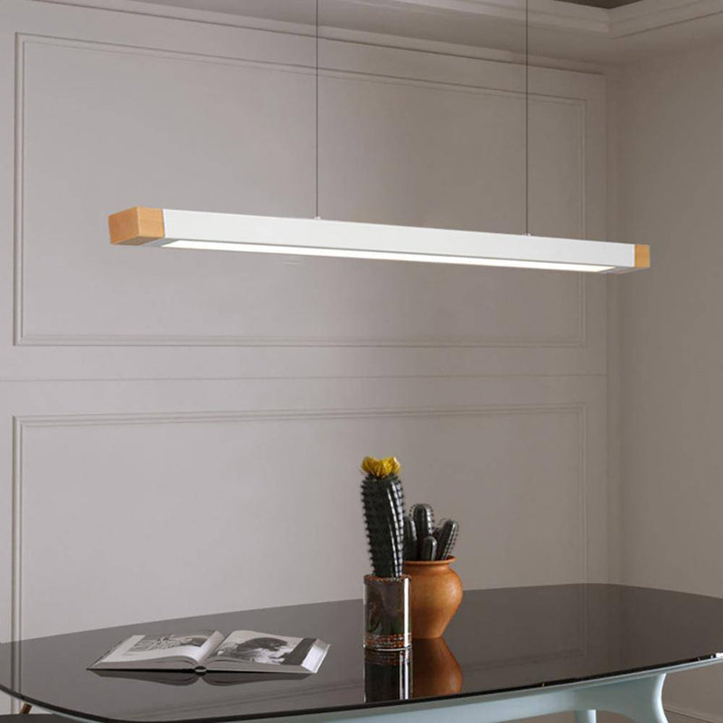 Suspension design à LED allongé en métal noir Light