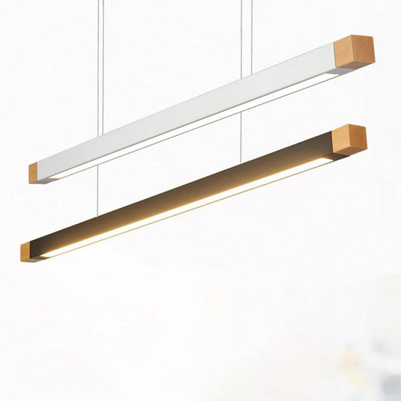 Suspension design à LED allongé en métal noir Light