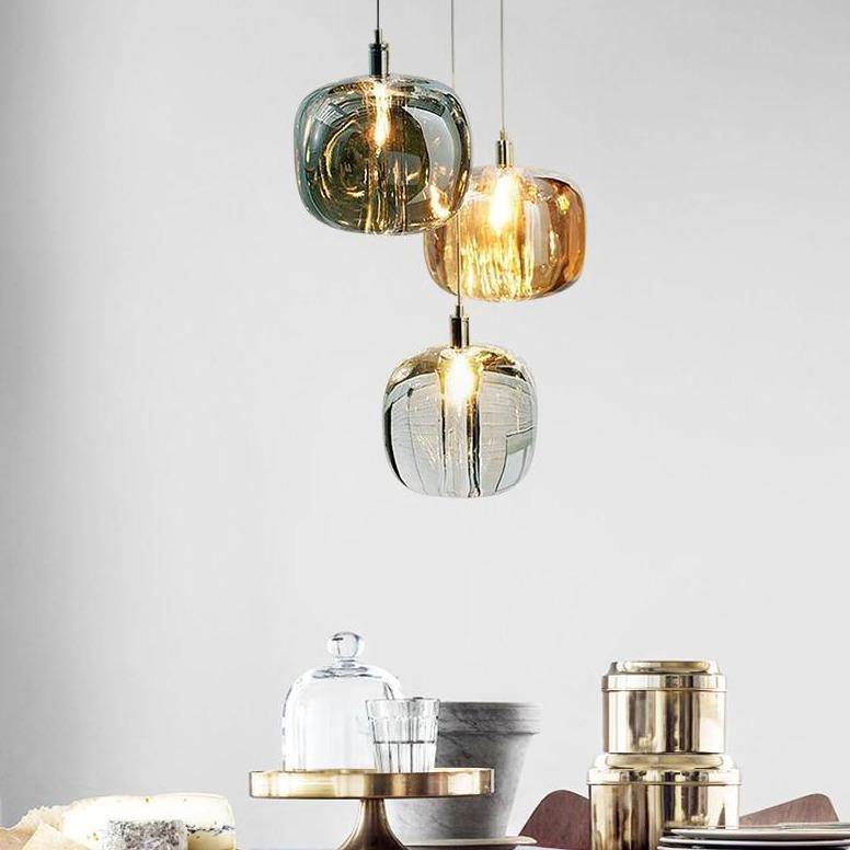 Suspension design à LED avec abat-jour en verre Creative