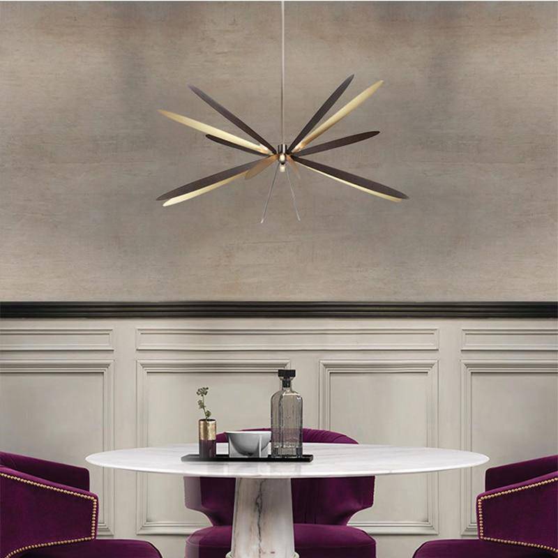 Suspension design à LED avec plusieurs branches en métal Luxury