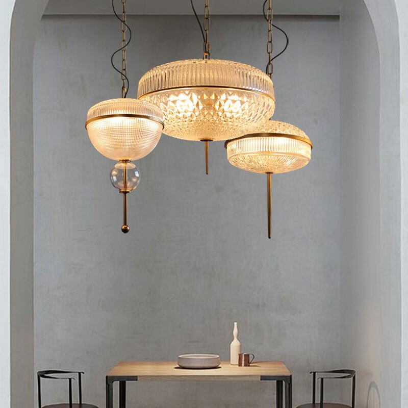 Suspension vintage style oriental en verre Helia