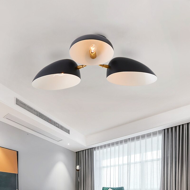 Plafonnier moderne avec 3 lampes en métal Ranya