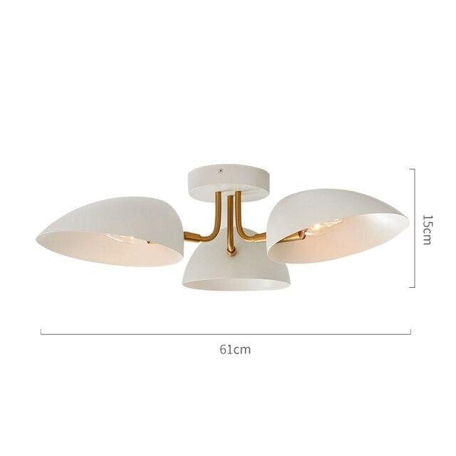 Plafonnier moderne avec 3 lampes en métal Ranya