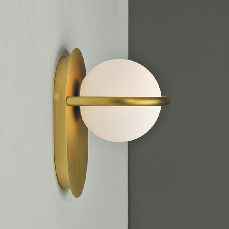 Applique murale design LED en métal doré Loopi