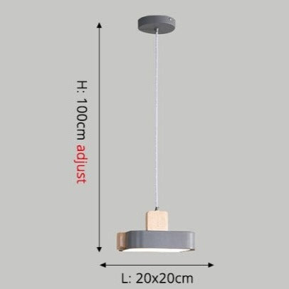 Suspension scandinave LED avec abat-jour en bois Ainhara