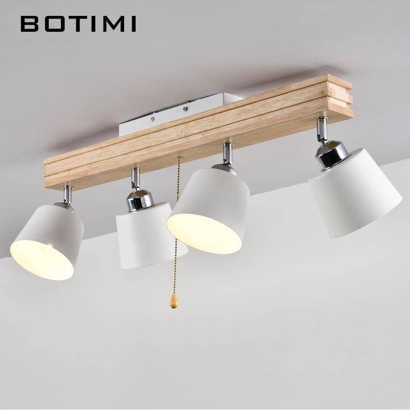 Plafonnier LED ajustable en bois et métal