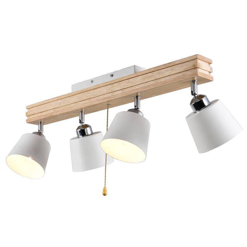 Plafonnier LED ajustable en bois et métal