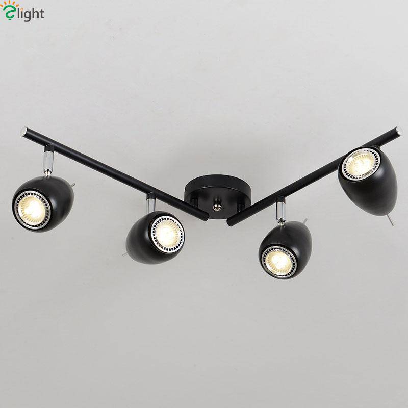 Plafonnier en métal avec spot LED dirigeables