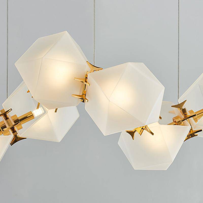 Lustre design moderne doré à LED Avize