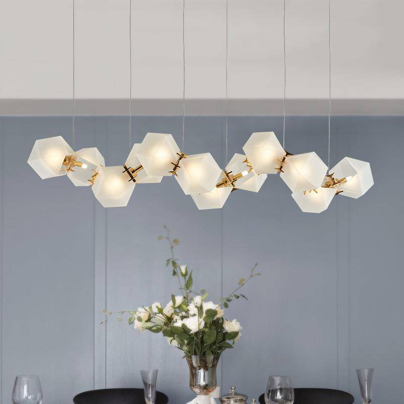 Lustre design moderne doré à LED Avize