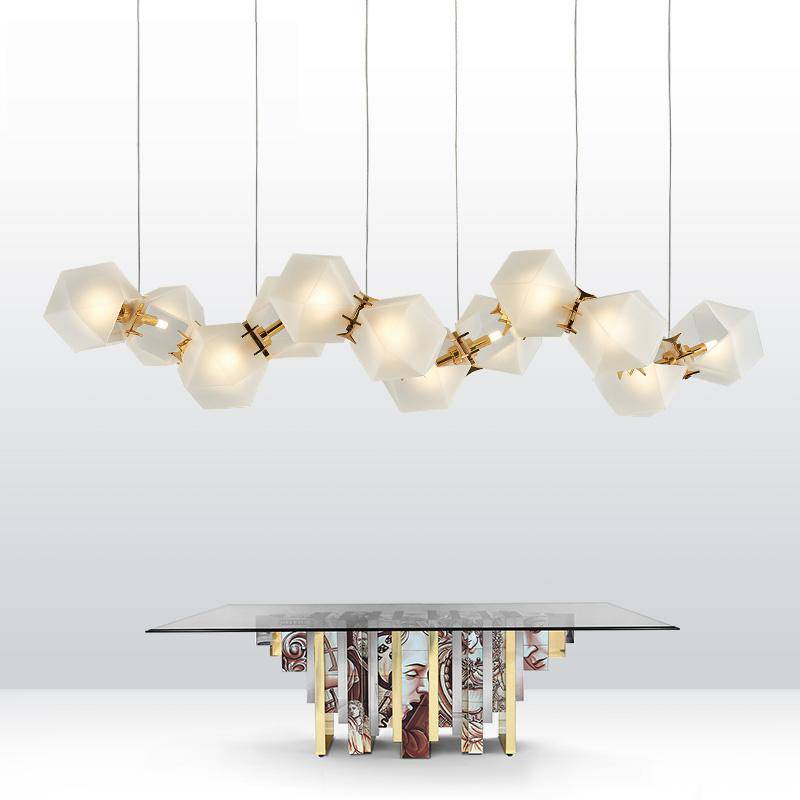 Lustre design moderne doré à LED Avize