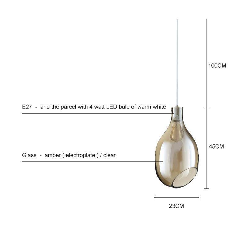 Suspension design en verre ovale ouvert