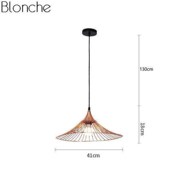 Suspension design à LED chapeau de paille coloré