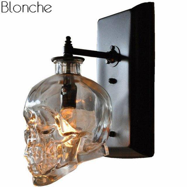 Applique murale en forme de tête de mort en verre Skull