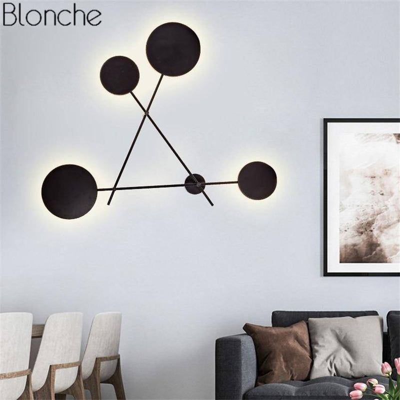 Applique murale design LED avec 5 disques en métal Loft