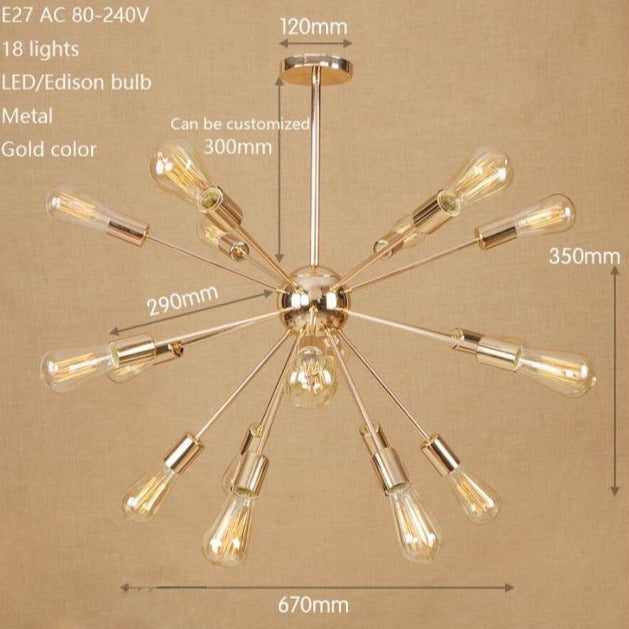 Lustre moderne LED style araignée métallique réglable Makari