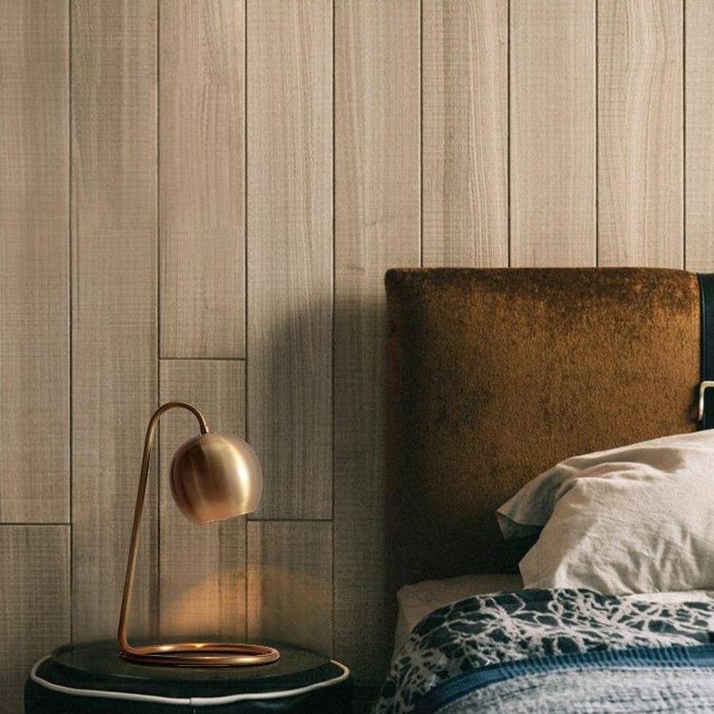 Lampe à poser design à LED dorée avec abat-jour métal Loft