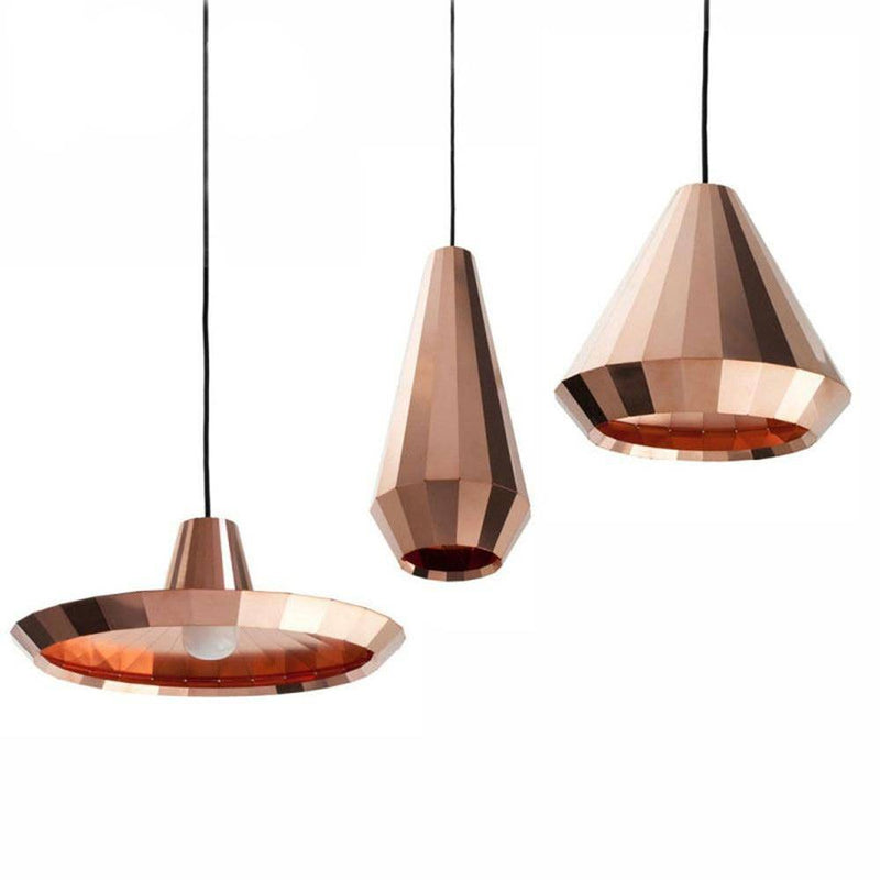 Suspension design rose gold de différentes formes droites Loft