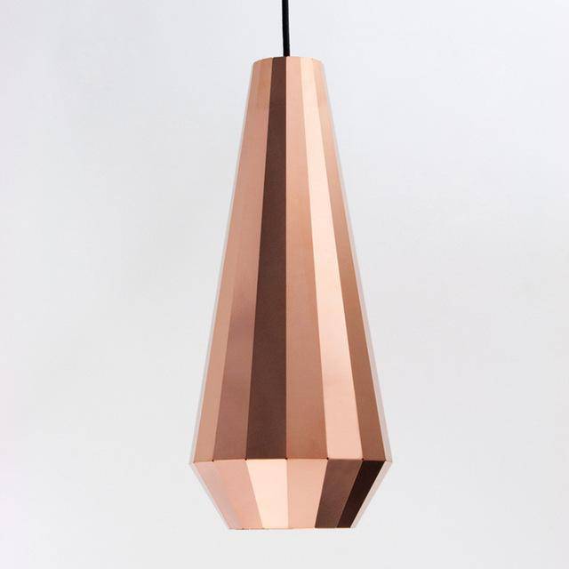 Suspension design rose gold de différentes formes droites Loft