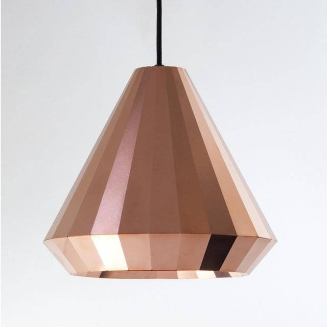 Suspension design rose gold de différentes formes droites Loft